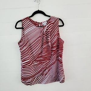 Liz Claiborne red zebra Stripe Top